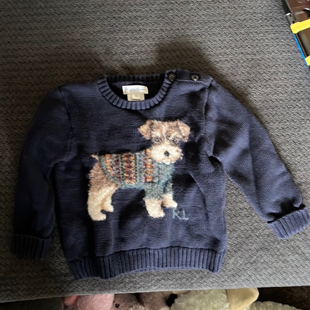 Polo sweater with puppy size 18mo